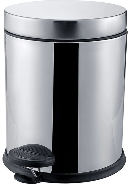 3 Lt Pedal Çelik Krom Çöp Kutusu, Şık ve Kullanışlı Ev ve Ofis Için.