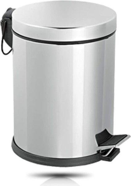 Şık Krom Pedal ile 3 Litrelik Modern Çöp Kutusu, Gri Renk Seçeneği