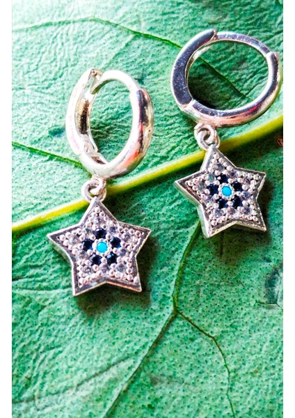 Gümüş Renk Lüks Gösterişli Yıldız Figürlü Küpe