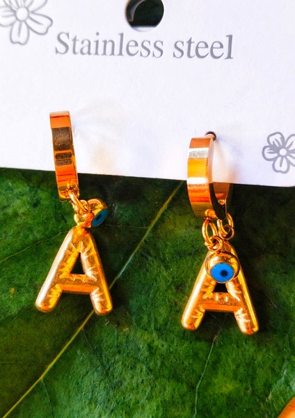 Gold Renk A Harfi Lüks Gösterişli Klips Küpe fiyatları