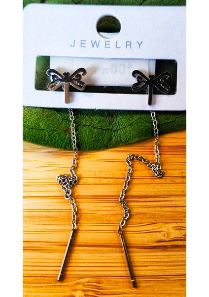 Gümüş Renk Metalik Figürlü Sallantılı Küpe modelleri