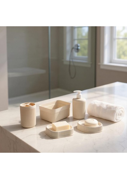 4lü Banyo Seti Krem modelleri