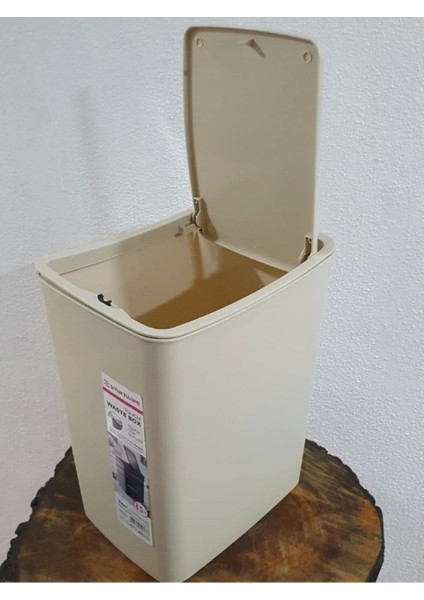 8,5 Litre Bas Aç Kapaklı Temizlik Çöp Kovası, Krem Renk modelleri