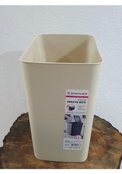 8,5 Litre Bas Aç Kapaklı Temizlik Çöp Kovası, Krem Renk fırsatları