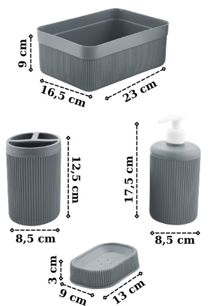 4lü Banyo Seti Antrasit fiyatları