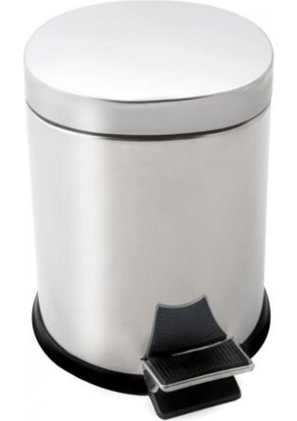 Paslanmaz 430 Krom Metal Iç Kovalı Pedallı 5l Çöp Kutusu, Ofis, Banyo, Mutfak Için Ideal