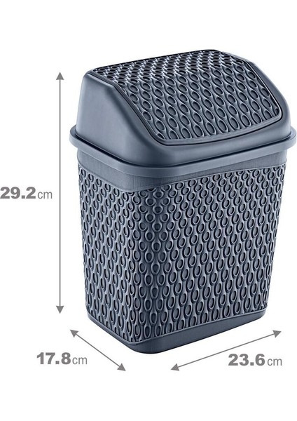 Şık Gri 6,2 Lt Çöp Kutusu, Yaşam Alanlarınızı Tamamlar fiyatları