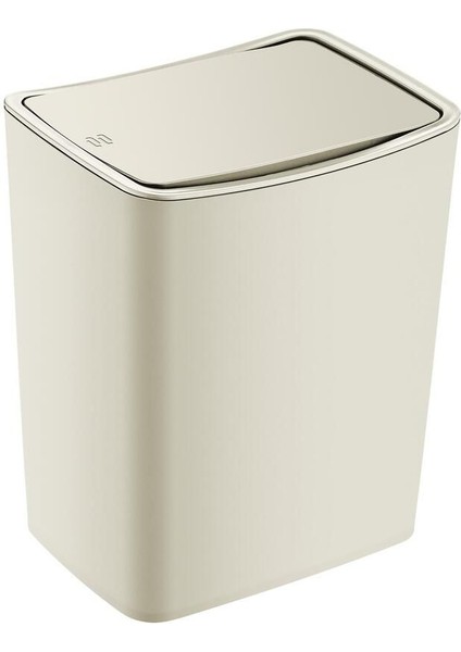Bej 20 Lt Dokunmatik Çöp Kovası, Şık ve Kullanışlı Temizlik Aksesuarı