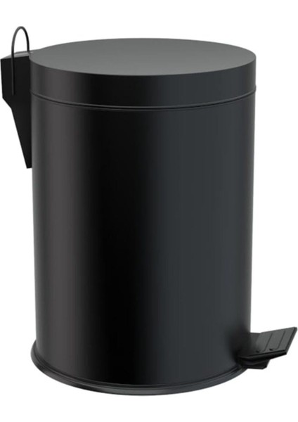 Şık Siyah Pedallı Çöp Kovası, Modern ve Kullanışlı Tasarım.