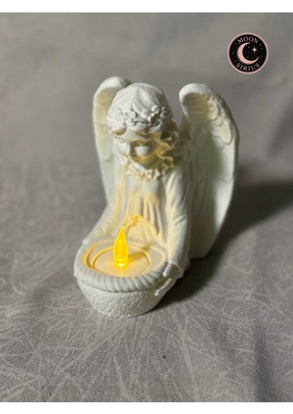 MOON SİRİUS Küçük Melek Figürlü Dekoratif LED Mumluk – Beyaz 13 x 16 fırsatları