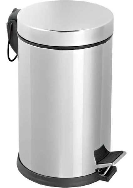 8 Lt Paslanmaz Pedallı Çok Amaçlı Çöp Kovası, Gri