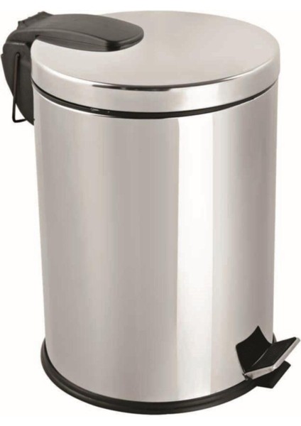 Gri Paslanmaz Metal Pedallı Çöp Kovası 3 Lt, Şık ve Dayanıklı Tasarım