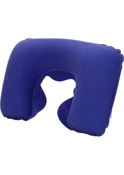 Lacivert Şişme Boyun ve Seyahat Yastığı, Ortopedik ve Kadife Konforu ile Rahatlık Sağlar