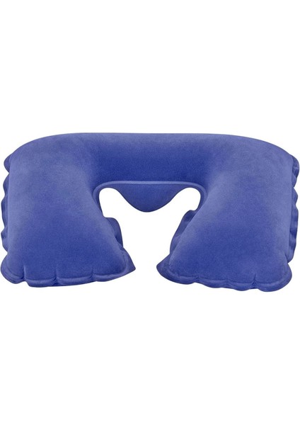 Lacivert Şişme Boyun ve Seyahat Yastığı, Ortopedik ve Kadife Konforu ile Rahatlık Sağlar