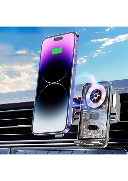 Ally C10 15W Hızlı Şarj Şeffaf Otomatik Araç Içi Telefon TUTUCU-(1903) - MRS1838-8584 fırsatları