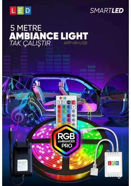 Kumandalı RGB Şerit LED 12V 20 Fonksiyon 5 m Yüksek Parlaklık ve Enerji Tasarrufu indirimleri