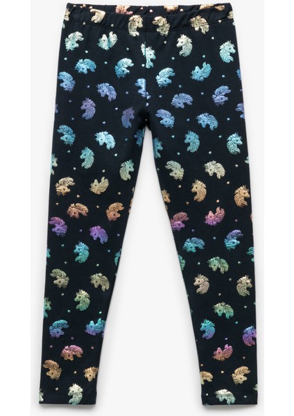 Pamuklu Unicorn Desenli Uzun Tayt fiyatları