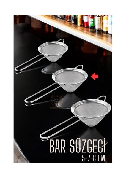 Engithalat Bar Süzgeci Bar Strainer 3 Boy Set 5 7 8 cm
