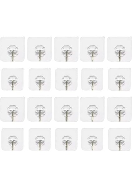 20 Adet Tekli Şeffaf Askı, Metal Kancalı, 6 cm Ebatında, Ekonomik modelleri