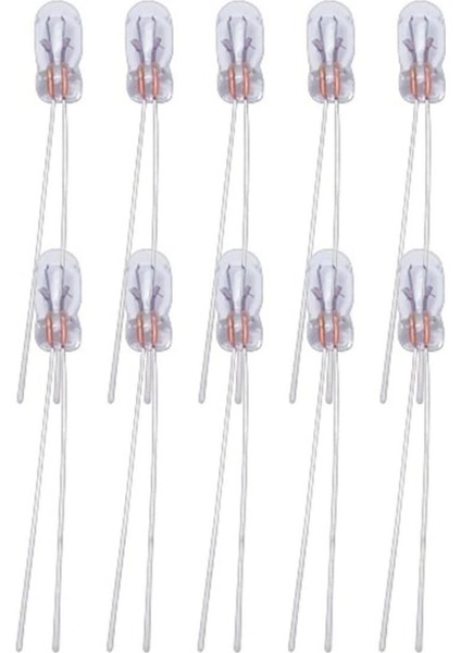 8X3MM 12V Mini Sarı Ampul, Kıl Bacak Dipsiz Gösterge, 10'lu Paket