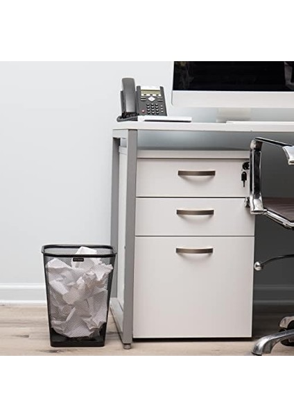 Reader Mesh Çöp Kovası, Atık Kağıt Sepeti, Kare, Ofis, Metal Örgü, 9.8 "u x 9.8" G x 12.25" H, 4'lü Set, Siyah fiyatları