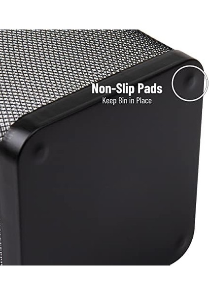 Reader Mesh Çöp Kovası, Atık Kağıt Sepeti, Kare, Ofis, Metal Örgü, 9.8 "u x 9.8" G x 12.25" H, 4'lü Set, Siyah modelleri