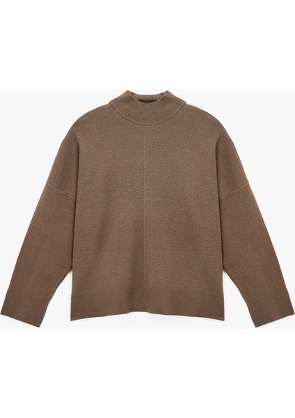 Dik Yaka Uzun Kollu Triko Kazak