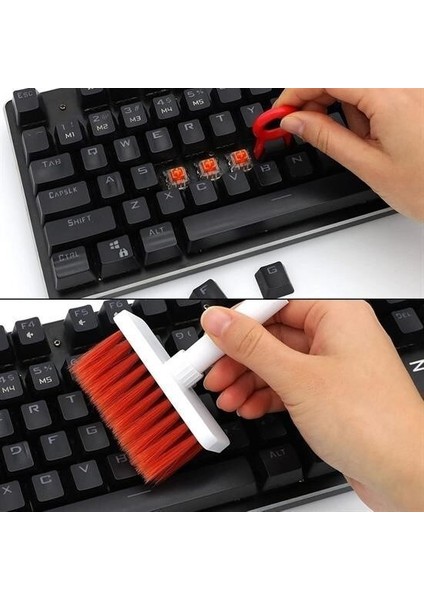 OMB Store Çok Amaçlı Kırmızı Hassas Fırça Başlıklı Bilgisayar Laptop Temizleme Fırçası indirimleri