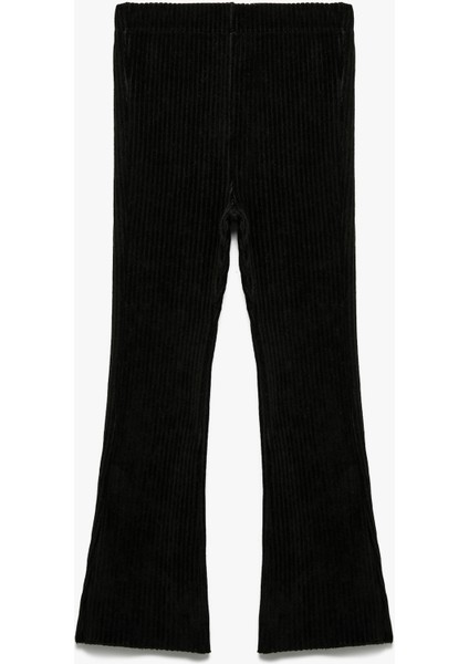 Beli Lastikli Ispanyol Paça Kadife Tayt