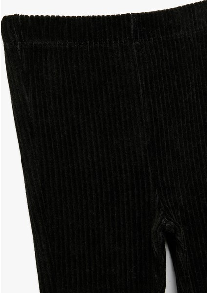 Beli Lastikli Ispanyol Paça Kadife Tayt modelleri