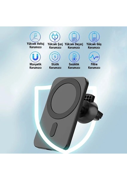 Ally N16 15W Magsafe Uyumlu Araç Içi Telefon TUTUCU-(1903) - MRS9287-7239 fırsatları