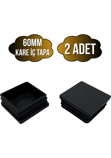 Kare Demir Profil Iç Tapa Geçme Plastik Ayak Geçme Koruma PLASTIĞI(60MM)(SİYAH)