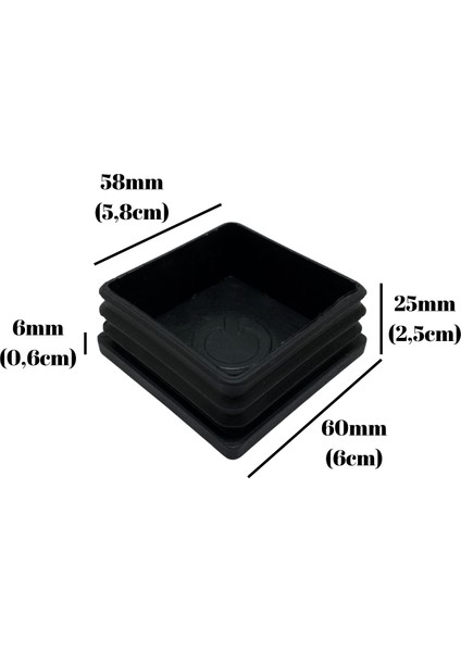 Kare Demir Profil Iç Tapa Geçme Plastik Ayak Geçme Koruma PLASTIĞI(60MM)(SİYAH) indirimleri