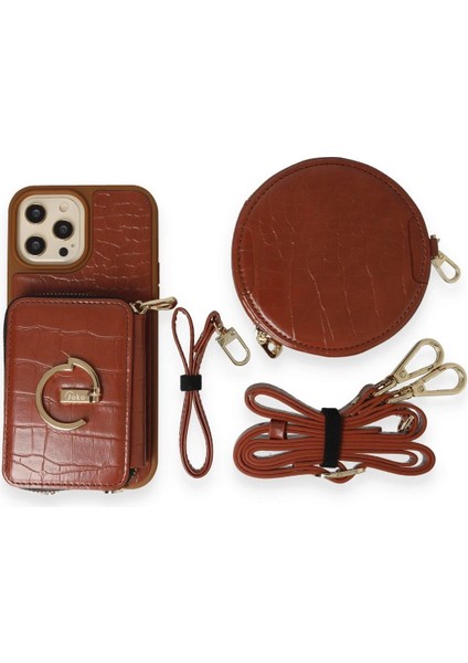 iPhone 12 Pro Kılıf Ermes Kapak - Kahverengi - 12485-1857