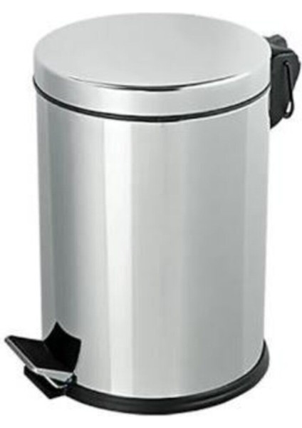 Paslanmaz Çelik Pedallı Çöp Kovası 3 Lt, Gri, Şık ve Kullanışlı Tasarım