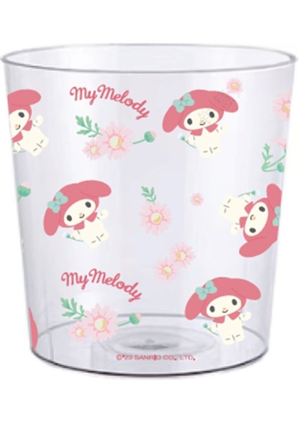 Renkli Çiçek Desenli Şeffaf Pet Çöp Kovası (L)