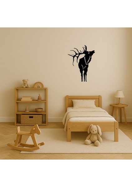 Ahşap Geyik ve Çam Ağaçları Dekoratif Iç Mekan Tablosu - MRS2240-8751 modelleri