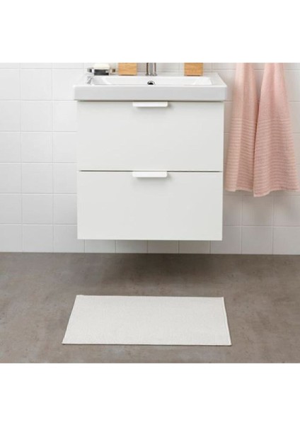 40X60 cm Beyaz Ince Kaydırmaz Banyo Paspası modelleri