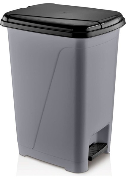 25 Litre Slim Pedallı Çöp Kovası, Pratik ve Şık Gri Tasarım