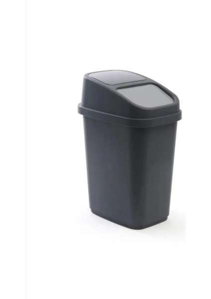 Şık Gri Plastik Kapaklı Çöp Kovası 5 Lt, Temiz ve Kullanışlı Tasarım