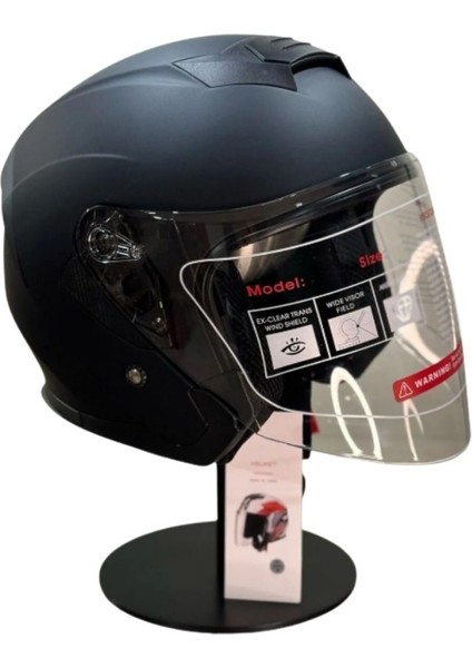 JK-516 Yazlık Motosiklet Kaskı Güneş Vizörlü Mat Siyah fiyatları