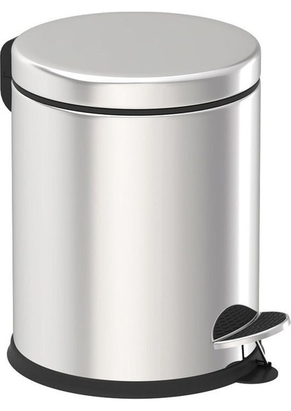 5 Litre Paslanmaz Çelik Pedallı Çöp Kovası, Şık ve Dayanıklı Ev ve Ofis Kullanımı