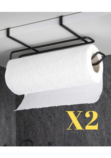 Ikili Krom ve Siyah Dolap Kapağı Havluluk, Banyo ve Mutfak Askısı