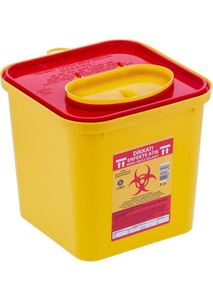 Sarı Tıbbi Atık Kovası 1.3 Lt, Paketli 10 Adet