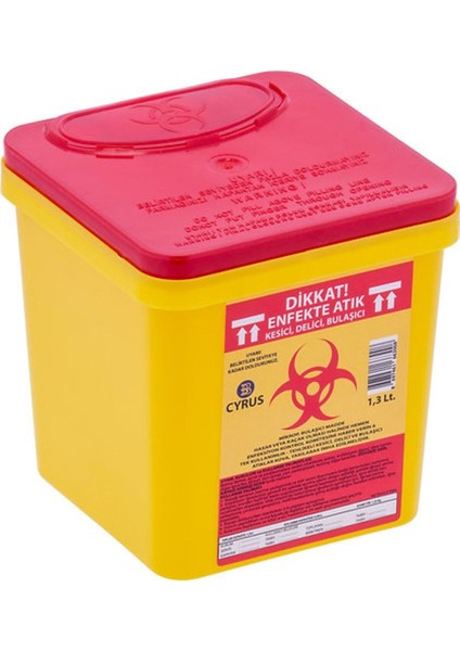 Sarı Tıbbi Atık Kovası 1.3 Lt, Paketli 10 Adet fiyatları