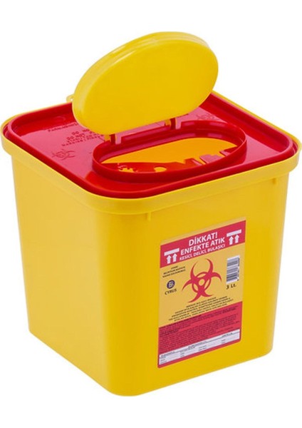 Sarı Tıbbi Atık Kovası 1.3 Lt, Paketli 10 Adet fırsatları
