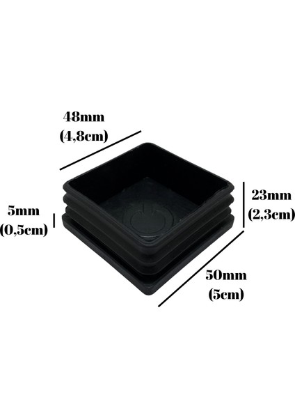 Kare Demir Profil Iç Tapa Geçme Plastik Ayak Geçme Koruma PLASTIĞI(50MM)(SİYAH) indirimleri