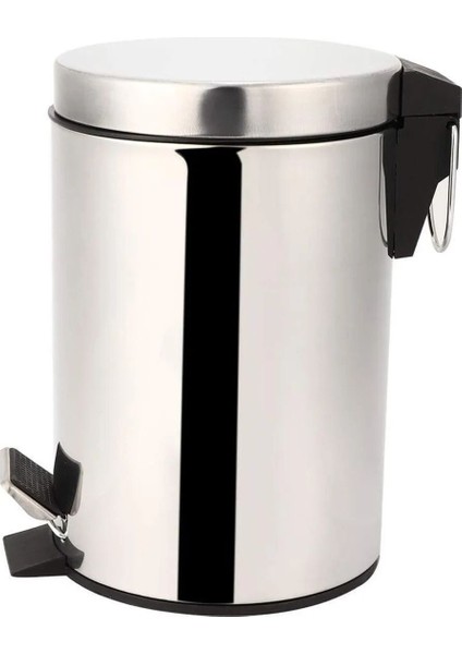 Gri Paslanmaz Metal Pedallı Çöp Kovası, 3 Litre, Banyo, Tuvalet ve Mutfak Için Perfect modelleri