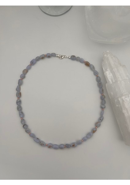 Kalsedon Kolye 925 Ayar Gümüş Klipsli fiyatları