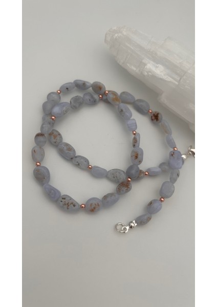 Kalsedon Kolye 925 Ayar Gümüş Klipsli fırsatları